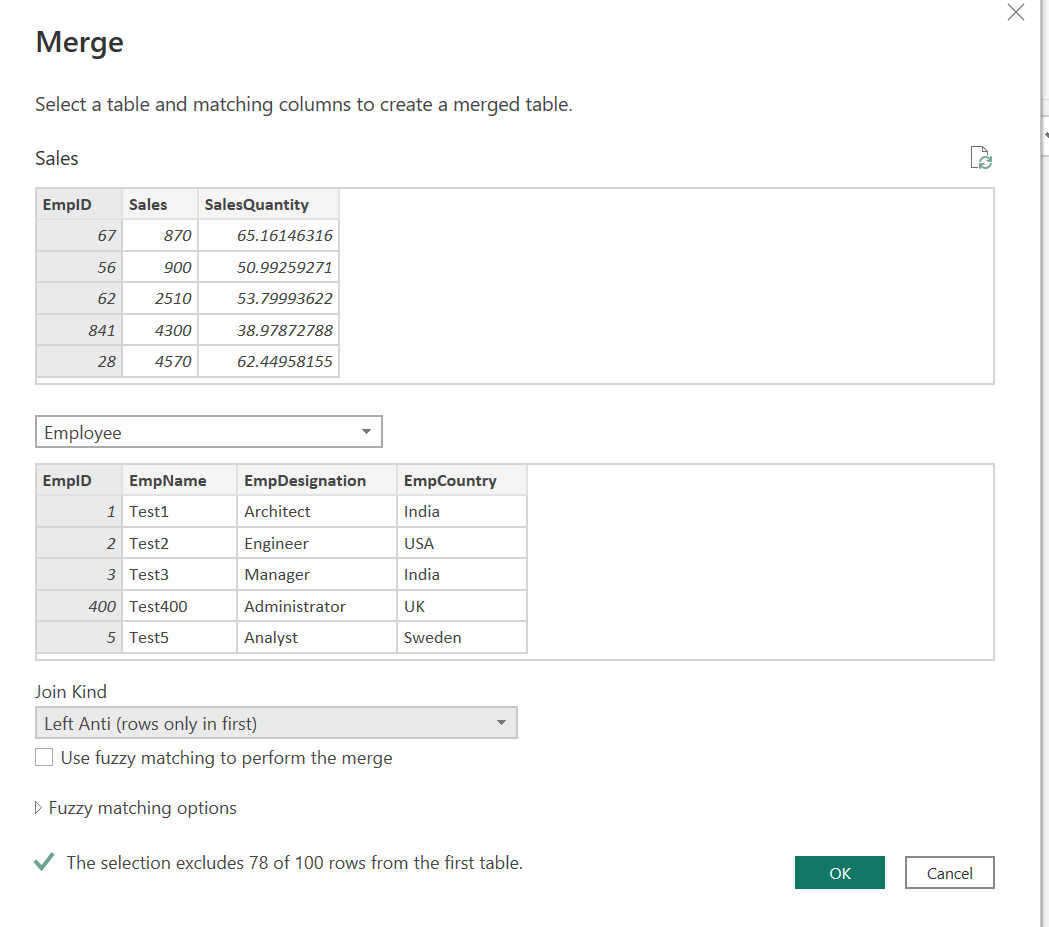 Left Anti Join Power BI