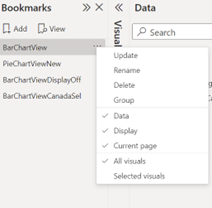 Current page property difference in PowerBI after