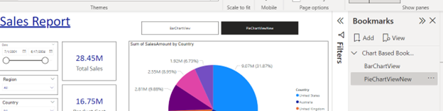 Group bookmarks in PowerBI