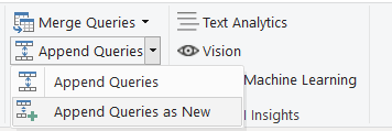 append vs new in Power BI step 1