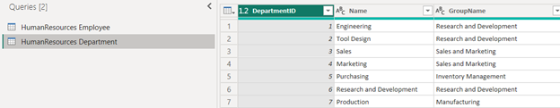 basic merge in Power BI step 2