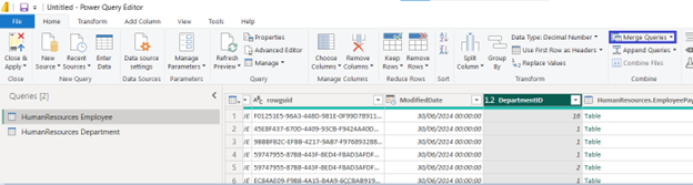 basic merge in Power BI step 3