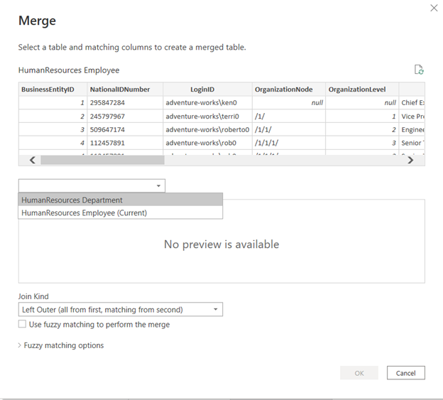 basic merge in Power BI step 4