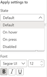 connect a bookmark to a button in PowerBI step 2