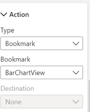 connect a bookmark to a button in PowerBI step 3