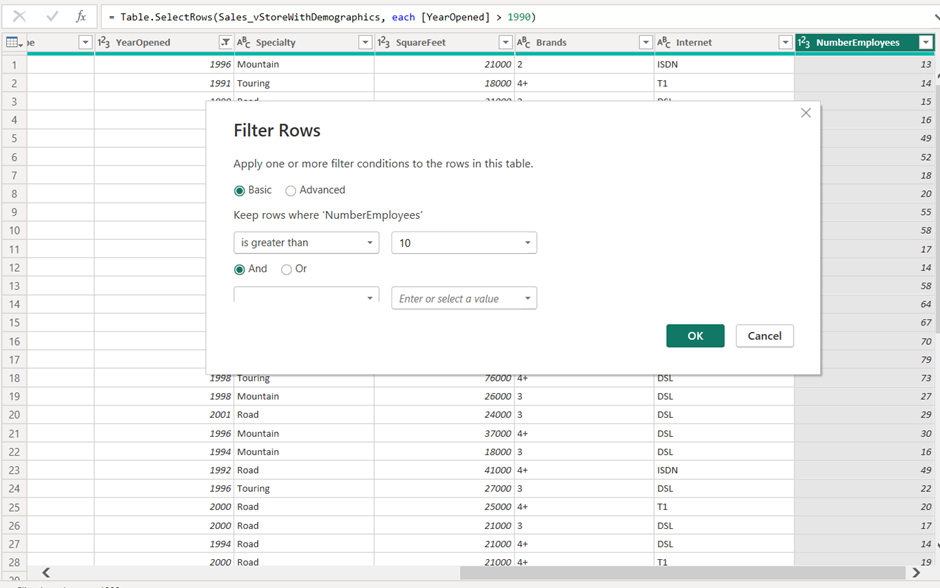 Filter Rows