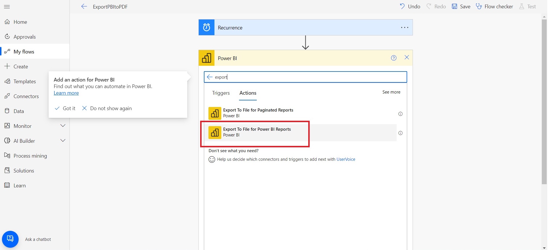 Power BI and Power Automate Integration
