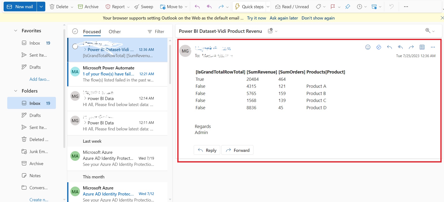 PowerBI and Power Automate Integration