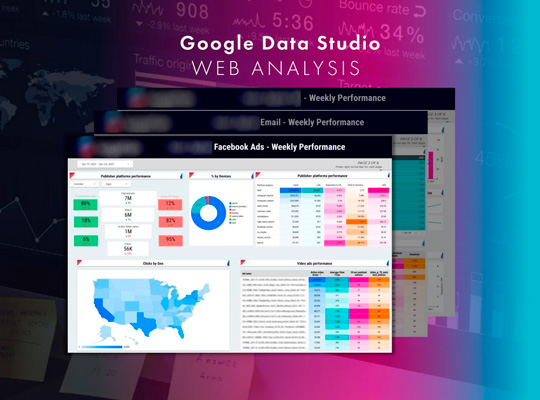 Google Data Studio web analysis dashboard