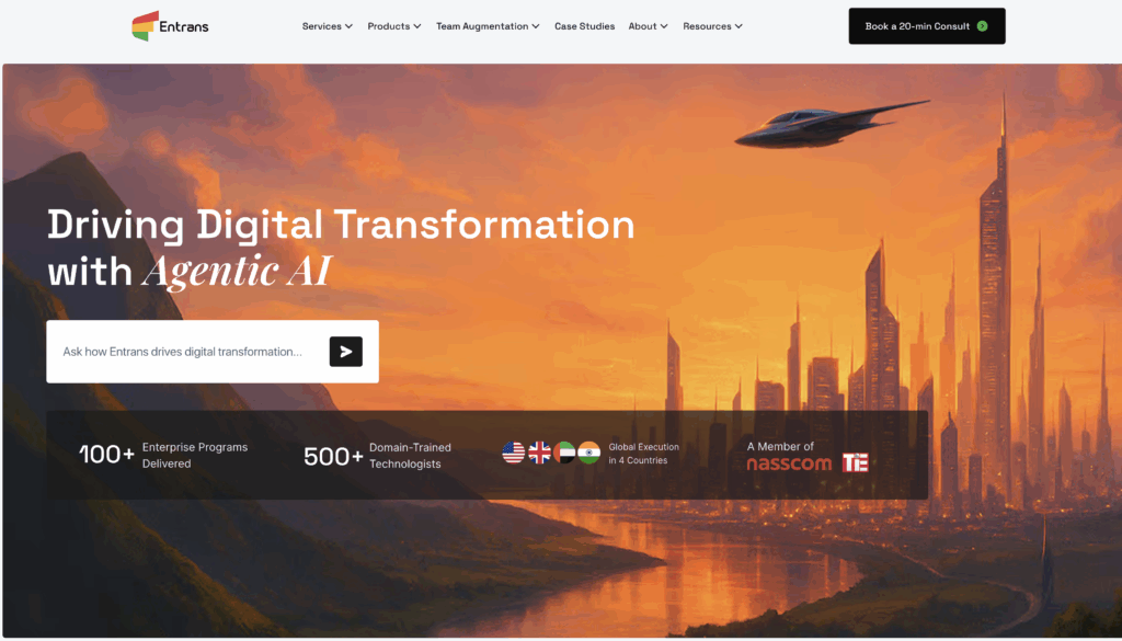 Entrans home page 