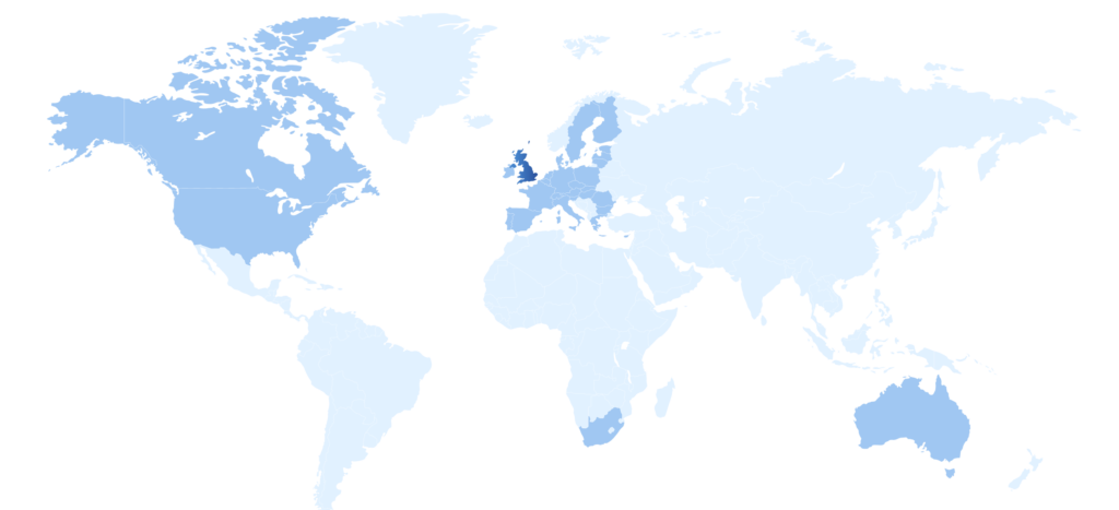 Map of the Vidi Corp customers