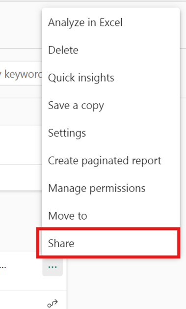 Um botão para compartilhar painéis do Power BI