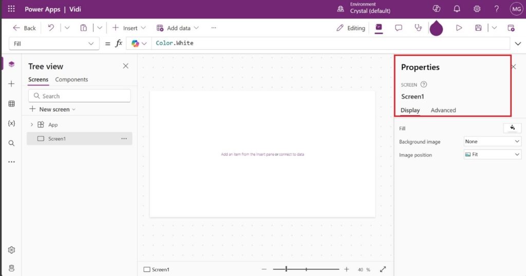 Canvas Property Panel