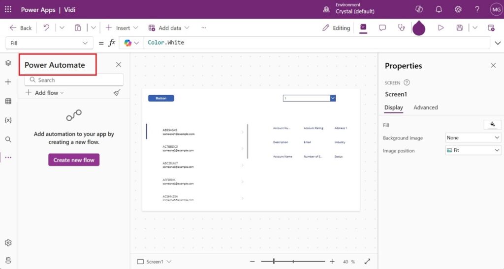 How to connect Power App in Power Apps Studio