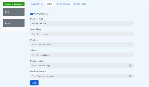 Install Menu for Vidi Corp Quickbooks to Power BI connector