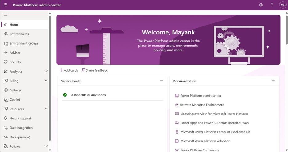Power Apps Admin Center