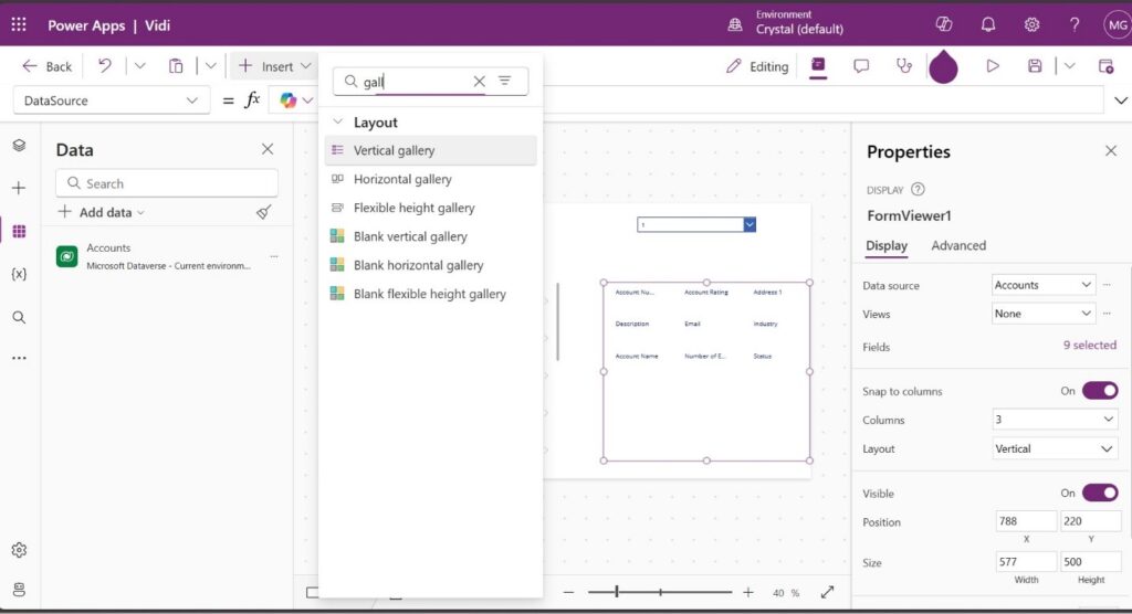 Power Apps Advanced Tab