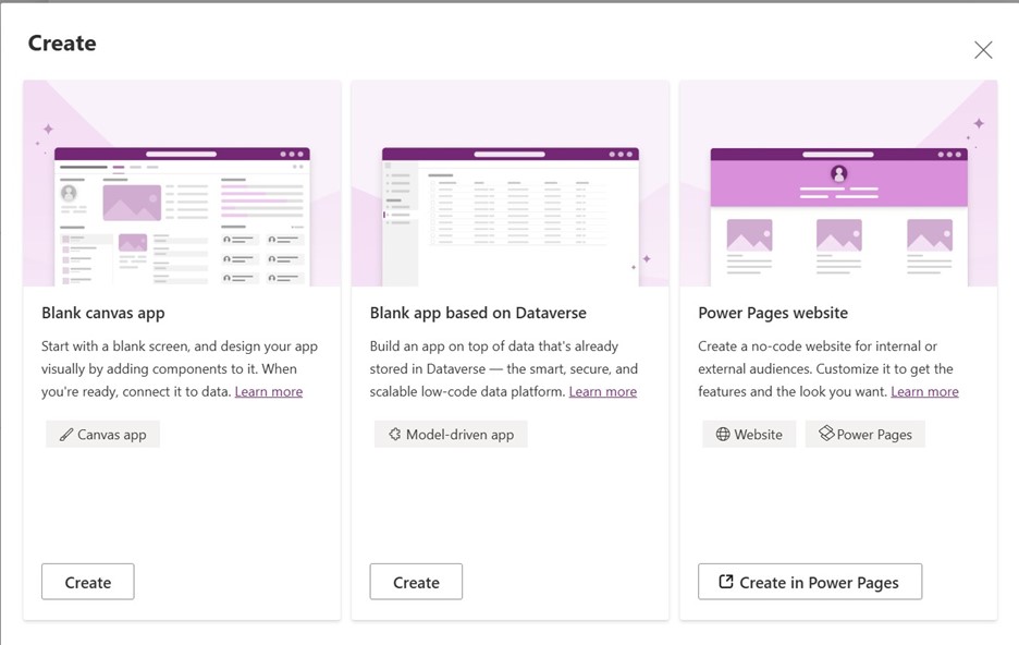 Types of Power Apps