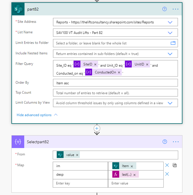select control in power automate
