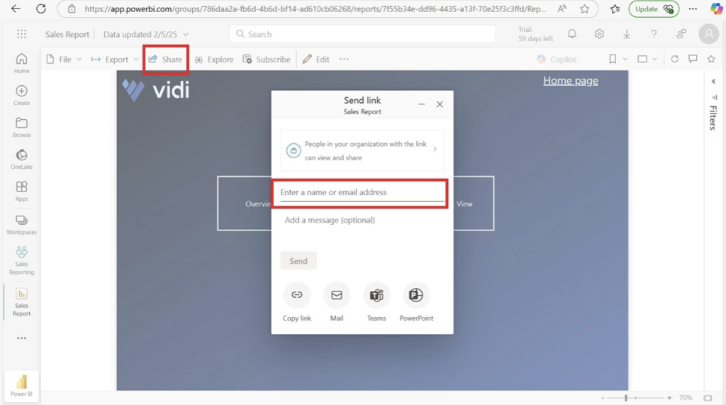 Share Button option