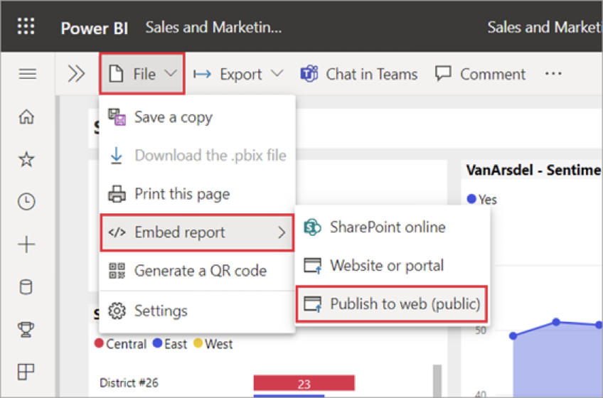 Publish to Web option