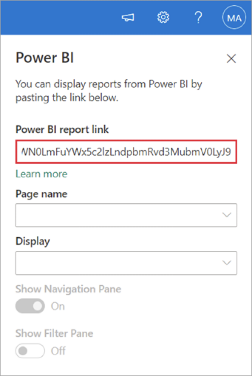 Power BI Report Link field