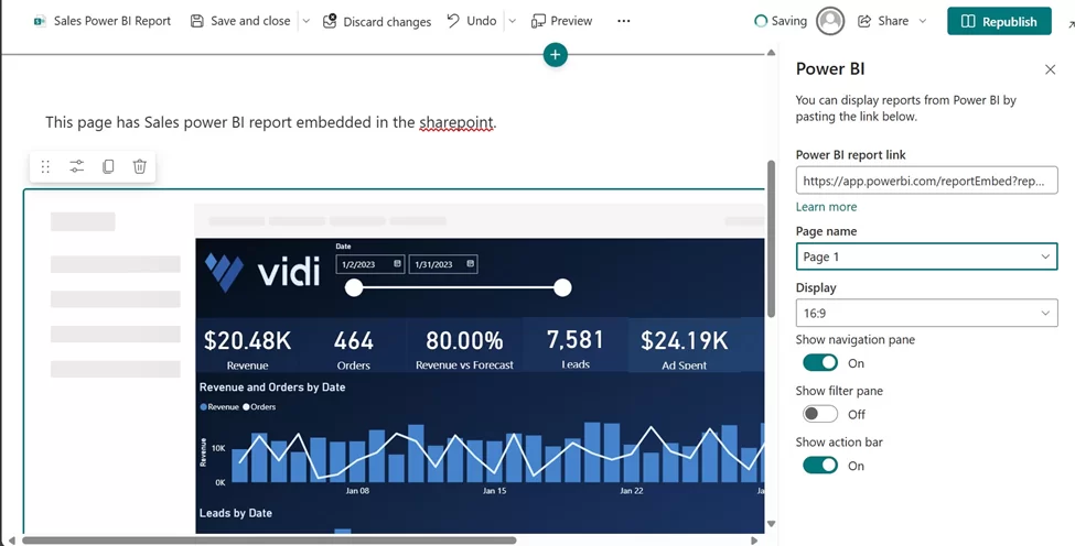 BI dashboard