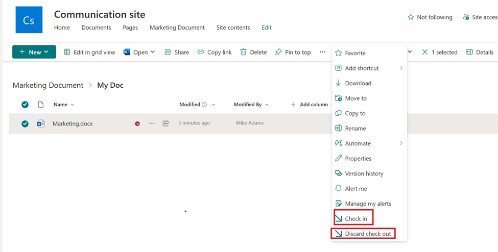 CS - sharepoint document 