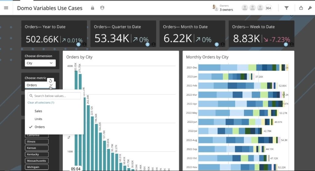 Domo categorical variable example