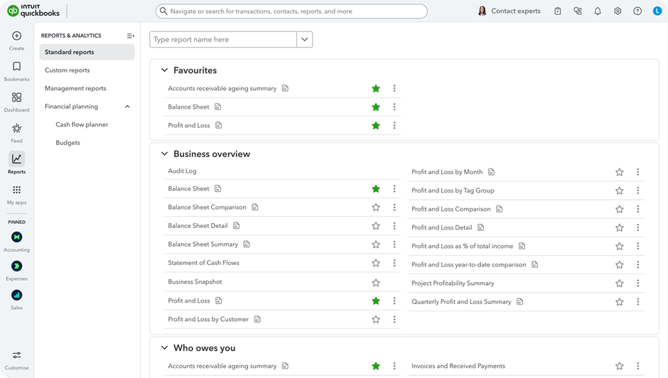 QuickBooks Online Reports