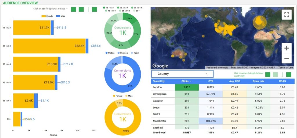 GAds demographic dashboard