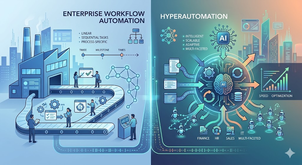 Enterprise Workflow Automation vs Hyperautomation