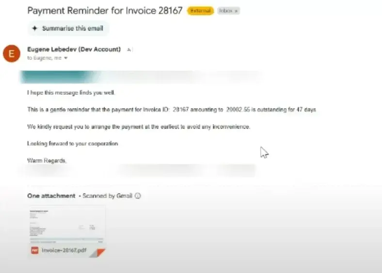 Invoice Follow Up Email