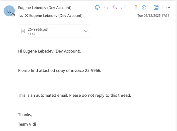 invoice confirmation