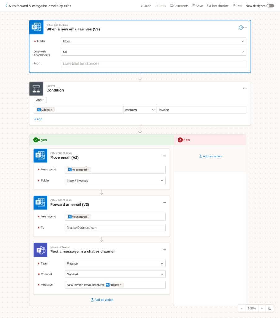 Auto-Forward and Categorise Emails by Rules