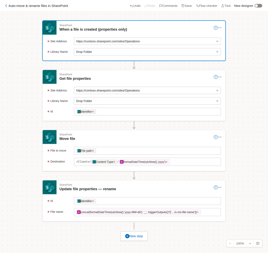 Auto-Move and Rename Files in SharePoint
