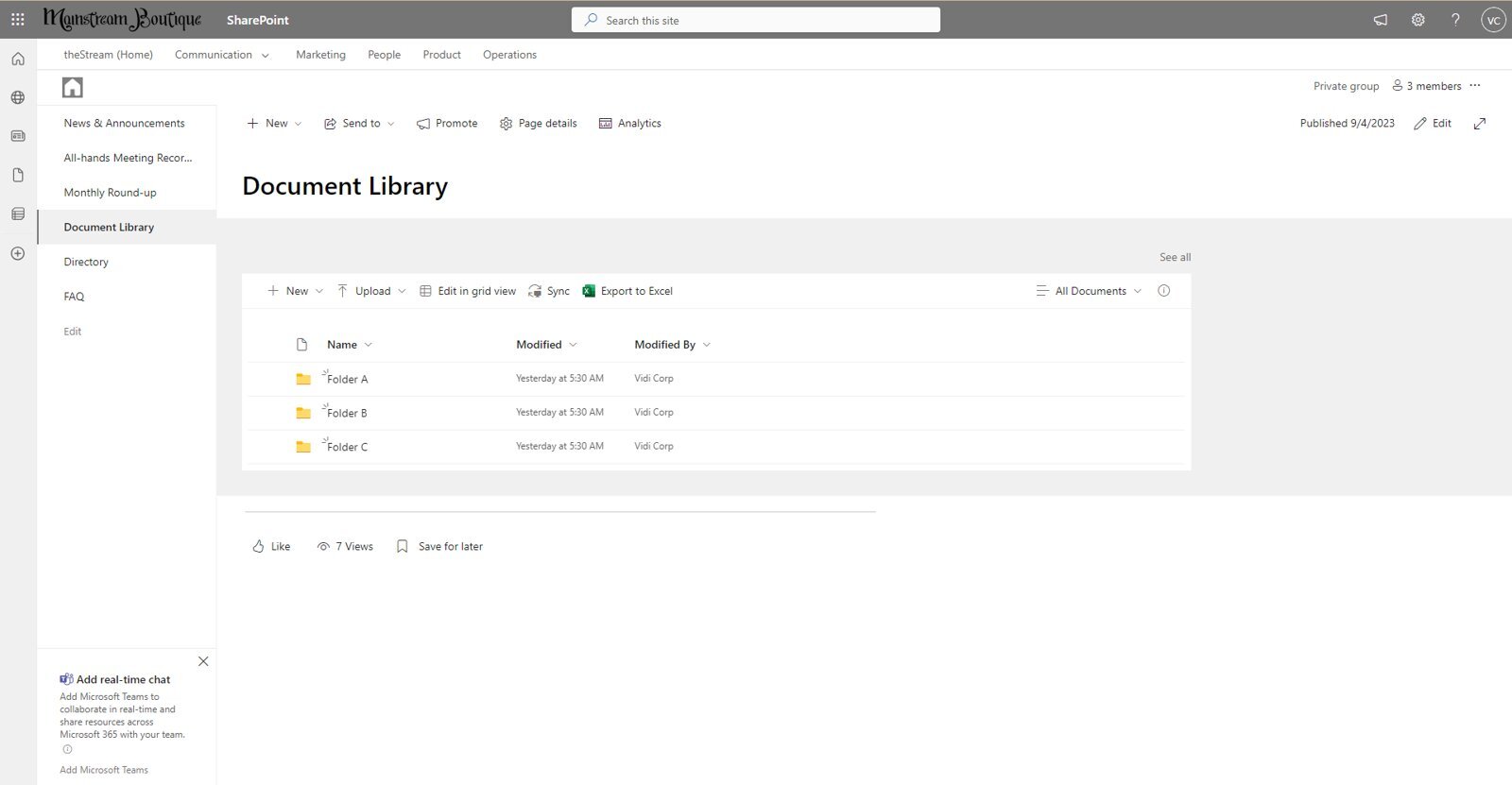 Company Directory & Document Library - Sharepoint intranet examples